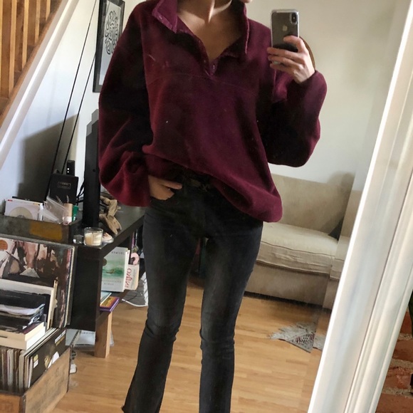 Vintage 90's L.L. Bean Fleece Snap Pullover - Picture 2 of 8